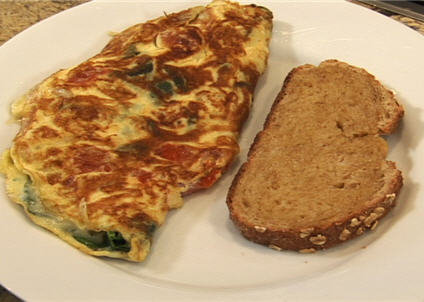 BS_spinach, tomato cheese omelet